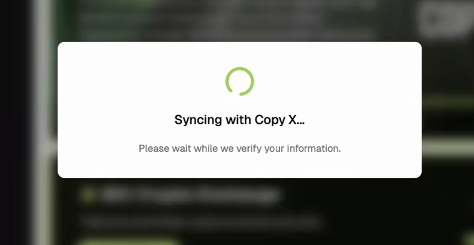 COPY-X account syncing